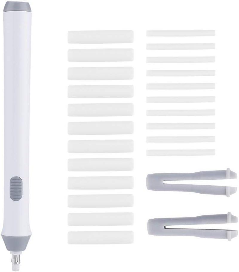 Zerodis Electric Automatic Pencil Eraser, Rechargeable Electric Eraser for Drawing, Artist Eraser Rechargeable for Drafting, Painting, Sketching, Detailer Tool(White) - Image 1